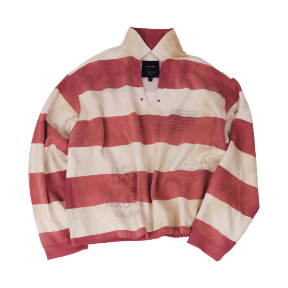 노티카 X 언더마이카 NTC X UMC 데미지드 오픈카라 풀오버 핑크