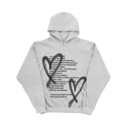 The Museum Visitor Heart Sprayed Hoody Grey - 22PF