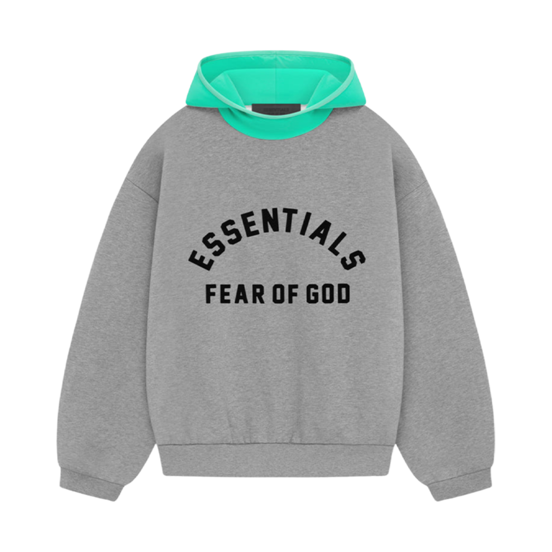 - Essentials Nylon Fleece Hoodie Dark Heather Oatmeal Mint Leaf - 24SS