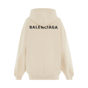 (W) Balenciaga Back Logo Oversized Hoodie Cream