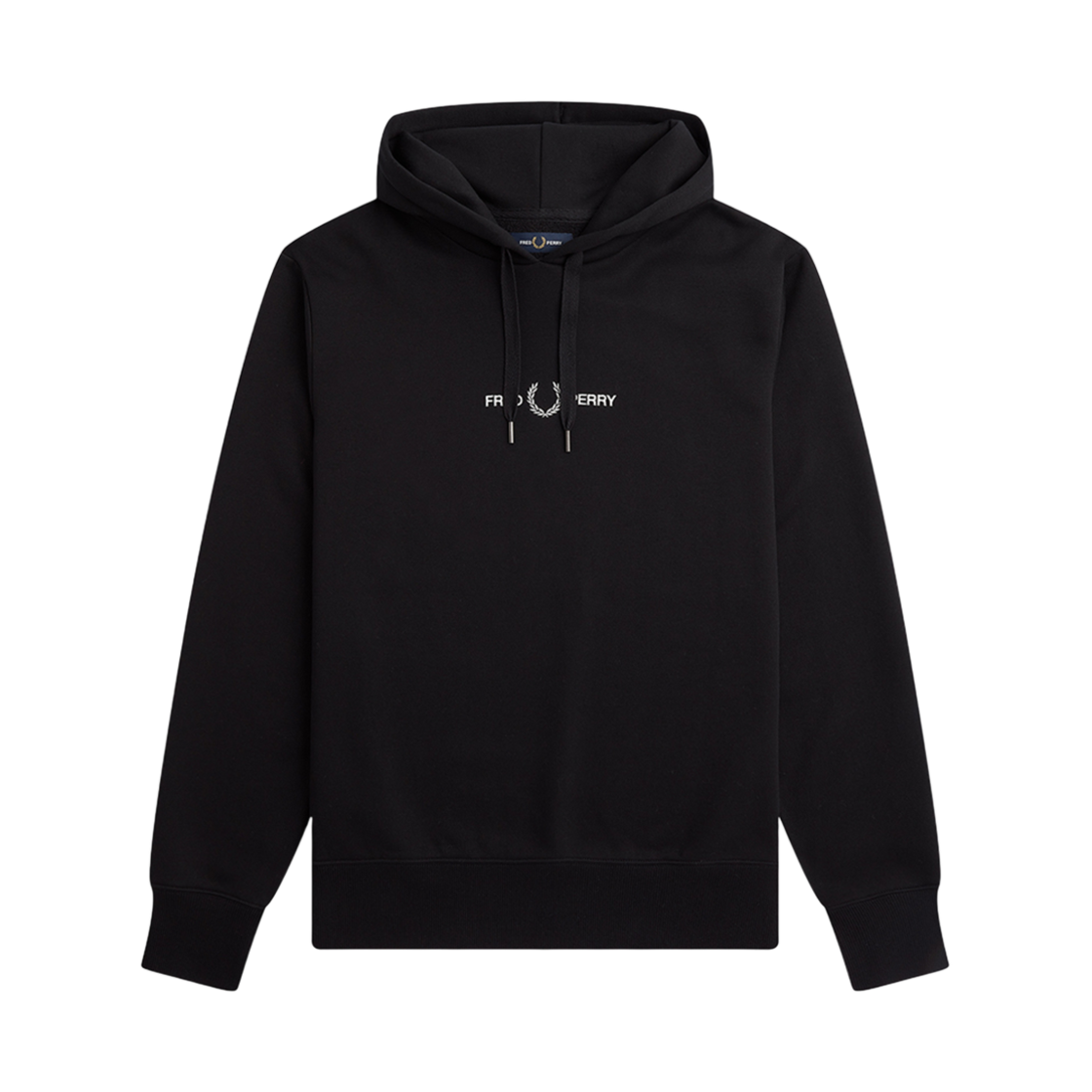 프레드페리 엠브로이더드 후디드 스웻셔츠 블랙(Fred Perry Embroidered Hooded Sweatshirt Black) - 1