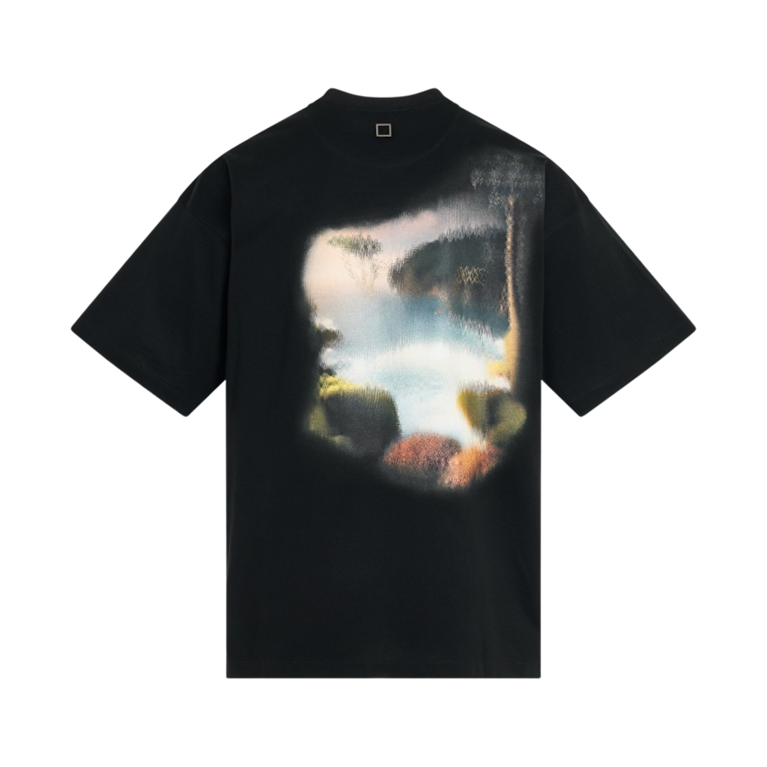 W241TS03708B Wooyoungmi Blur Graphic T-Shirt Black - 24SS - 대표 이미지 #1
