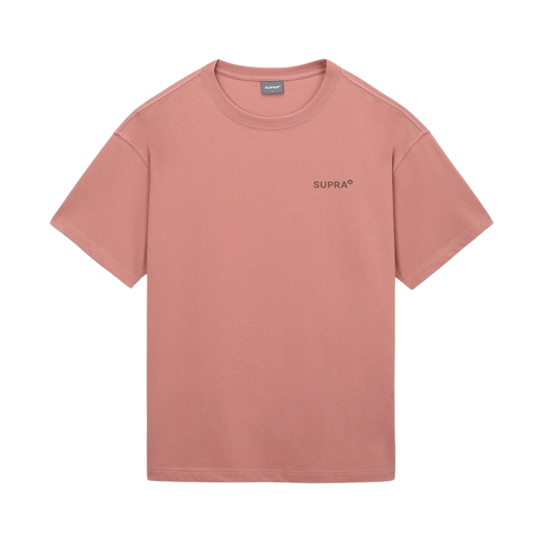 WXRS30444-PKD Supra Essential Small Lettering Logo Basic Short-Sleeved T-shirt Pink - 대표 이미지 #1