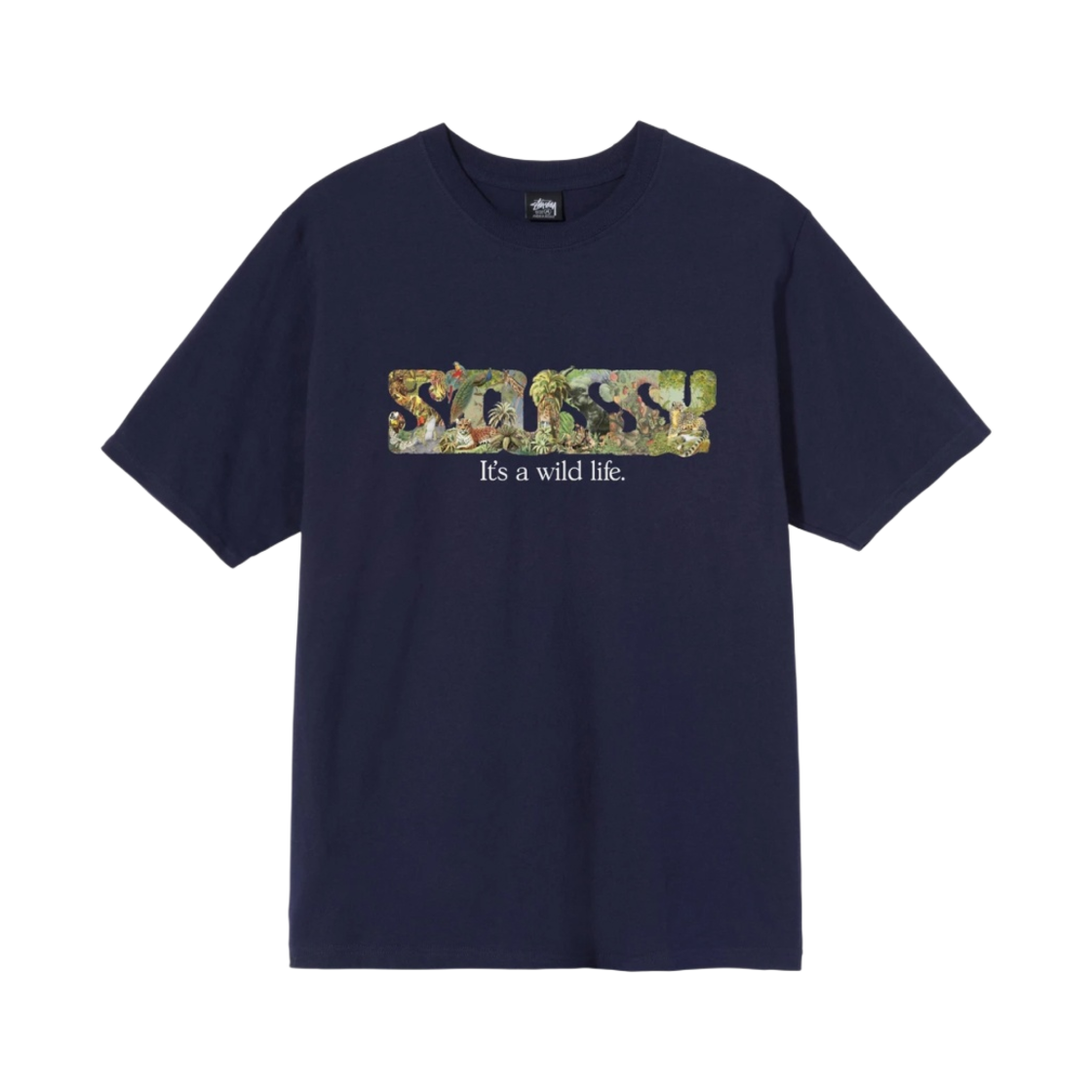1904688 Stussy It's A Wild Life T-Shirt Navy