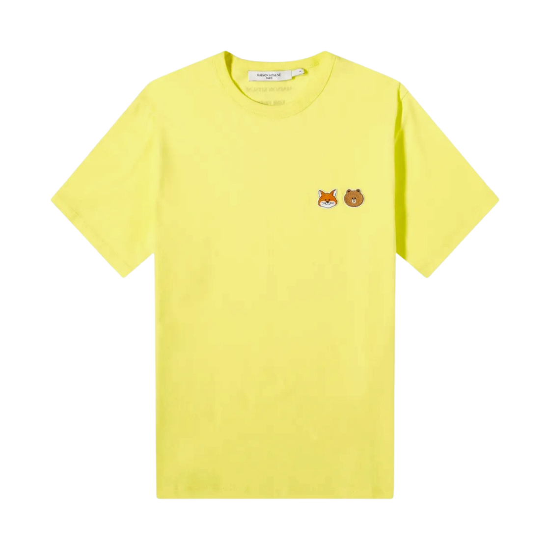 메종 키츠네 x 라인 프렌즈 스몰 패치 티셔츠 옐로우