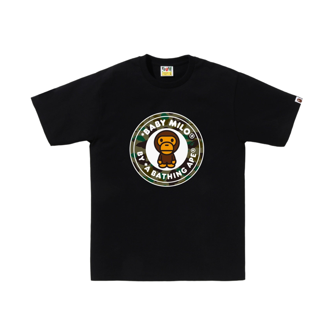 0ZXTEMX04101O BAPE 1st Camo Milo Busy Works T-Shirt Black Green