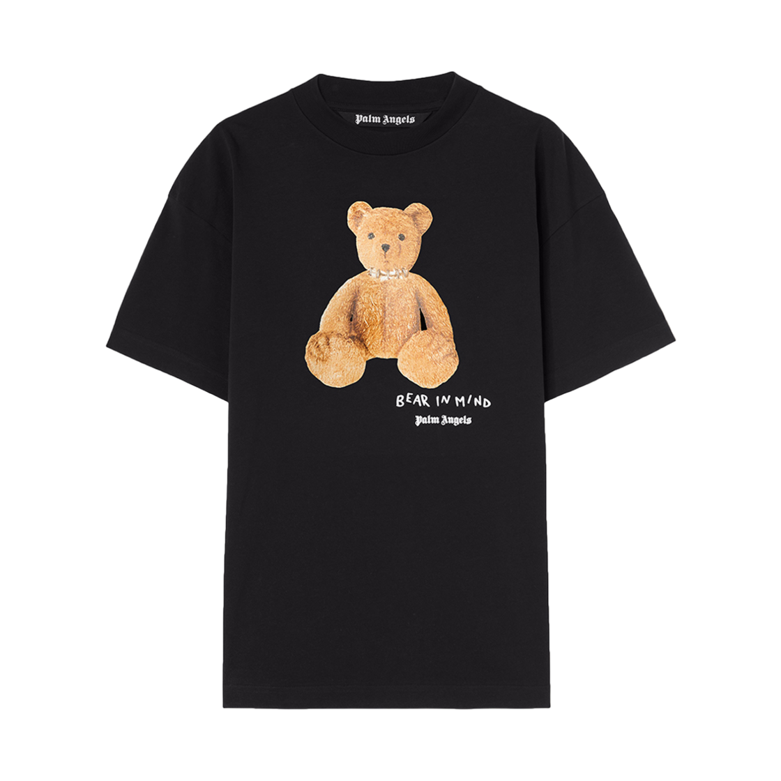 P8TMMS399 PALM ANGELS Bear In Mind Reg Tee Black