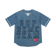 Supreme Denim Baseball Jersey Blue - 22FW