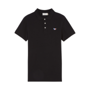 Maison Kitsune Tricolor Fox Patch Classic Polo Black