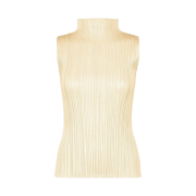 (W) Pleats Please Issey Miyake New Colorful Basics 3 Top Light Beige