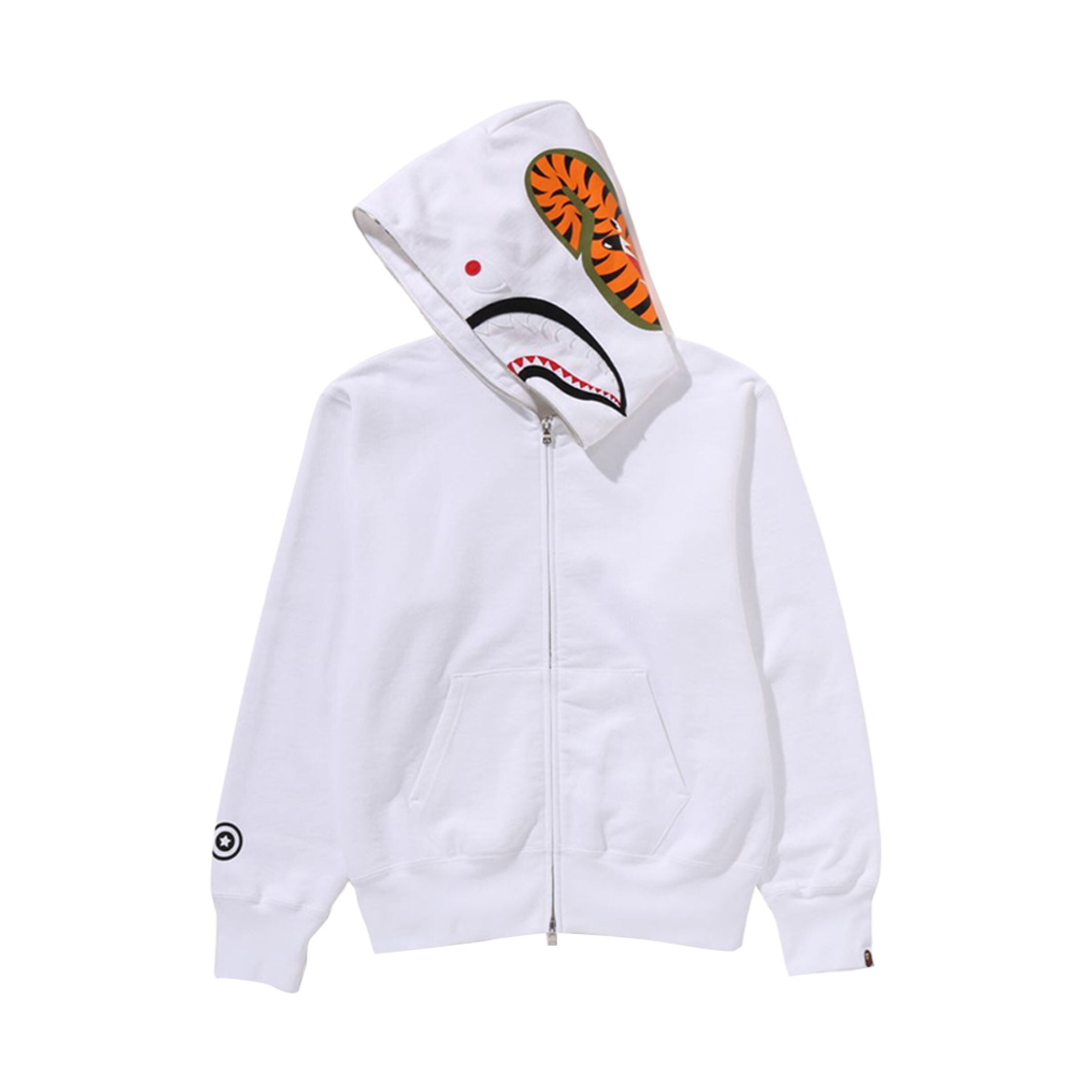(W) 베이프 샤크 풀 집 후드 화이트((W) BAPE Shark Full Zip Hoodie White) - 2