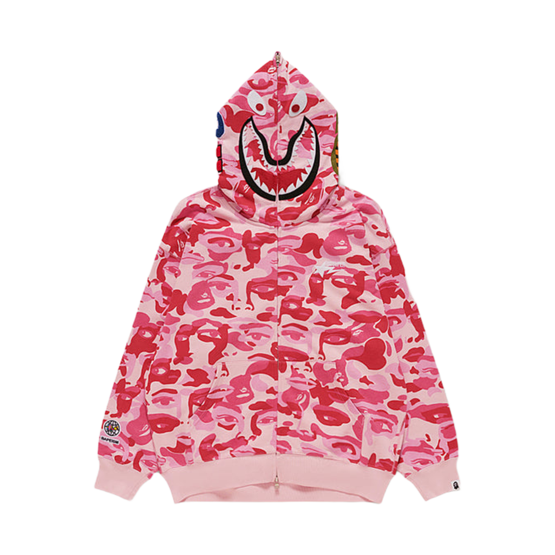 베이프 x 키드슈퍼 카모 샤크 풀 집 후드 핑크(BAPE x KidSuper Camo Shark Full Zip Hoodie Pink) - 1