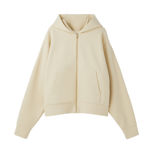 RM25SJJP001LE Recto Logo Detail Hoodie Zip-Up Light Beige