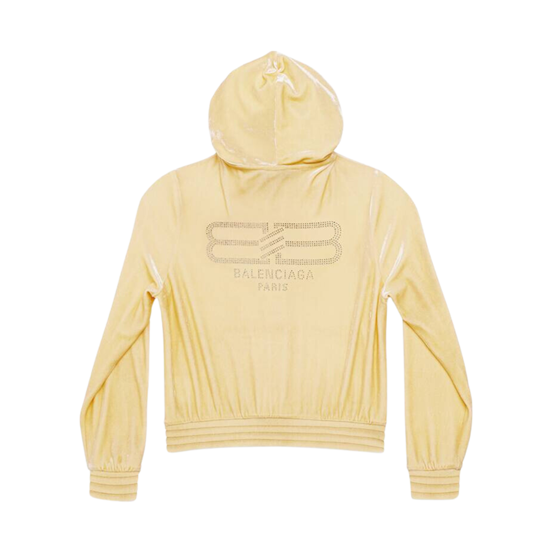 발렌시아가 BB 파리 스트라스 집업 후드 피티드 크림(Balenciaga BB Paris Strass Zip-Up Hoodie Fitted Cream) - 2