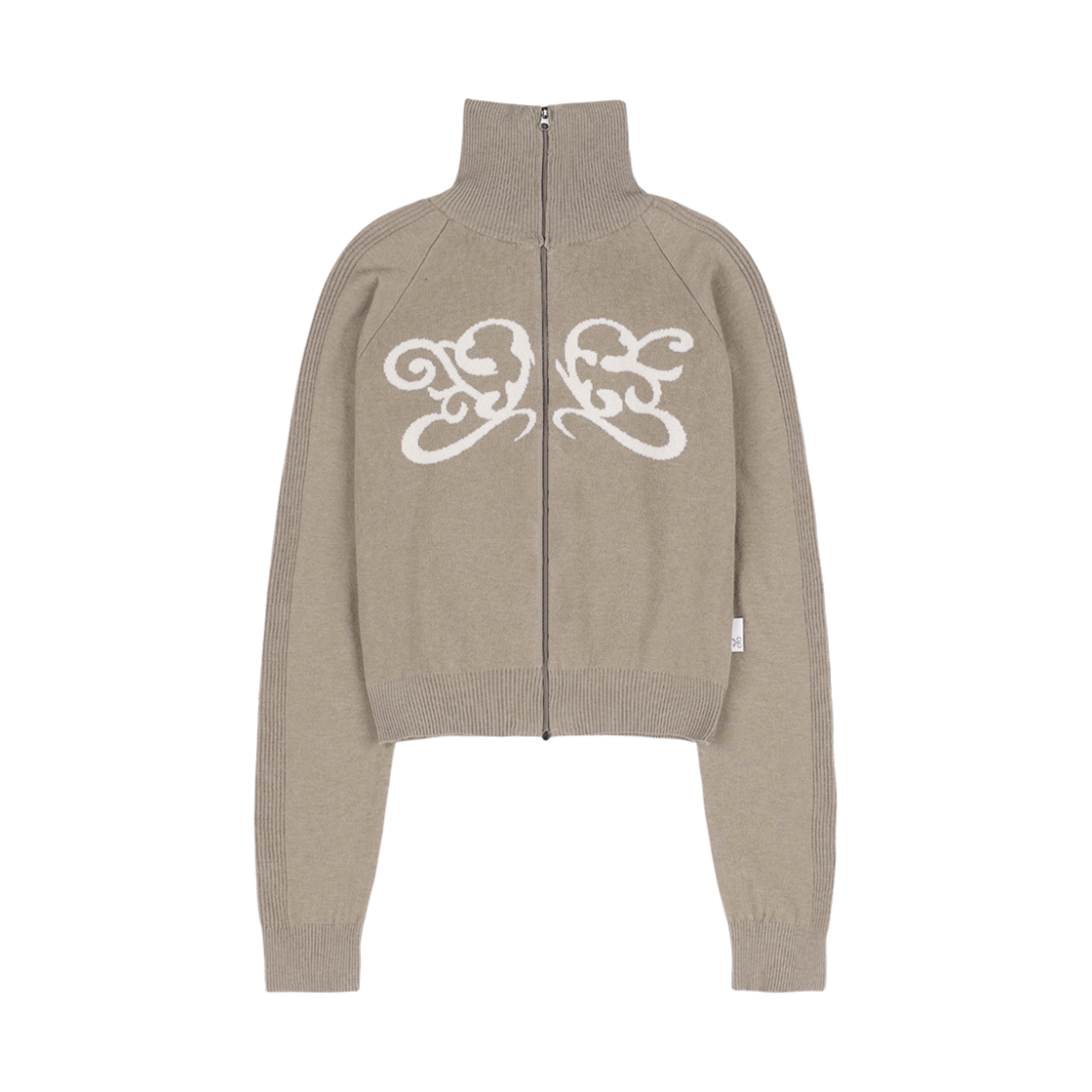 팬시클럽 레글런 심볼 니트 집업 모카