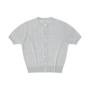 Siyazu SIKN2115 See-Through Short-Sleeved Knit Cardigan Light Gray