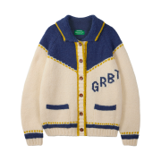 Greenbutter Elbow Jacquard Cowichan Cardigan Ivory