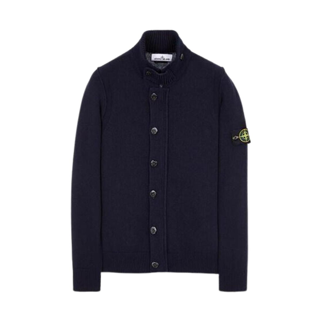 스톤 아일랜드 547A3 램스울 니트 가디건 네이비 블루 - 24FW(Stone Island 547A3 Lambswool Knit Cardigan Navy Blue - 24FW)