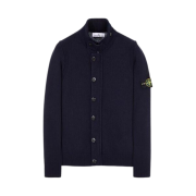 Stone Island 547A3 Lambswool Knit Cardigan Navy Blue - 24FW