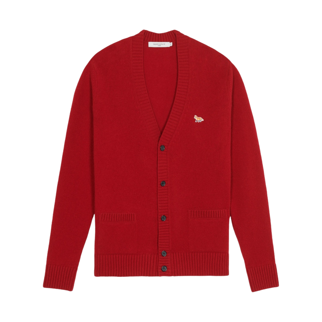 메종 키츠네 베이비 폭스 패치 코지 가디건 딥레드(Maison Kitsune Baby Fox Patch Cosy Cardigan Deep Red) - 1