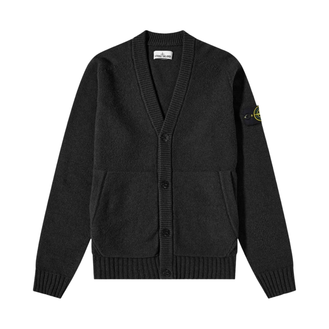 스톤 아일랜드 504A3 램스울 니트 가디건 블랙 - 21FW(Stone Island 504A3 Lambswool Knit Cardigan Black - 21FW) - 1