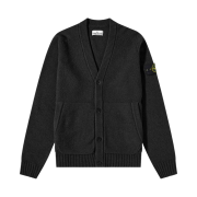 Stone Island 504A3 Lambswool Knit Cardigan Black - 21FW
