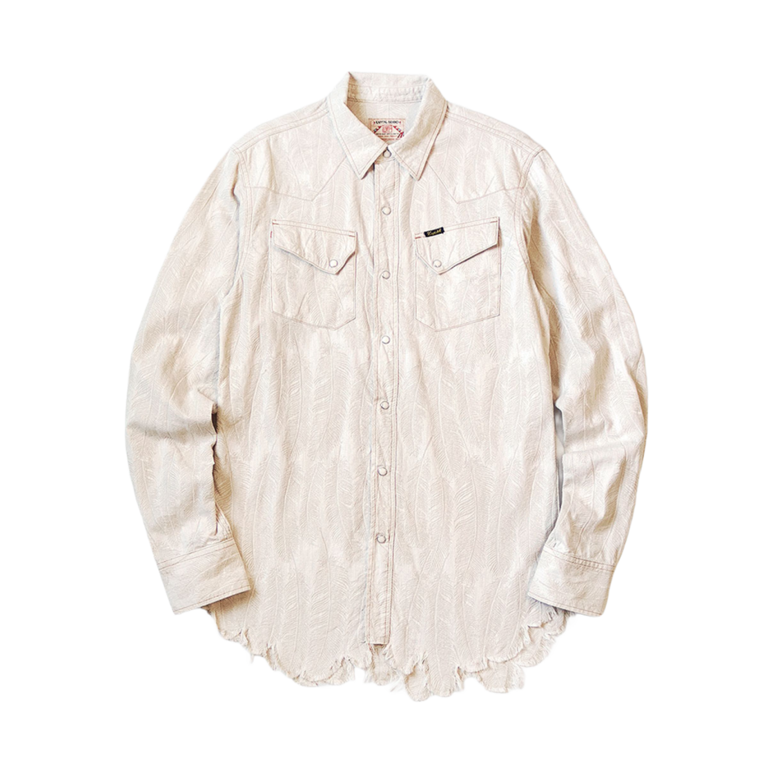 K2403LS023 Kapital 5 oz. Magpie Denim Western Shirt Kinari