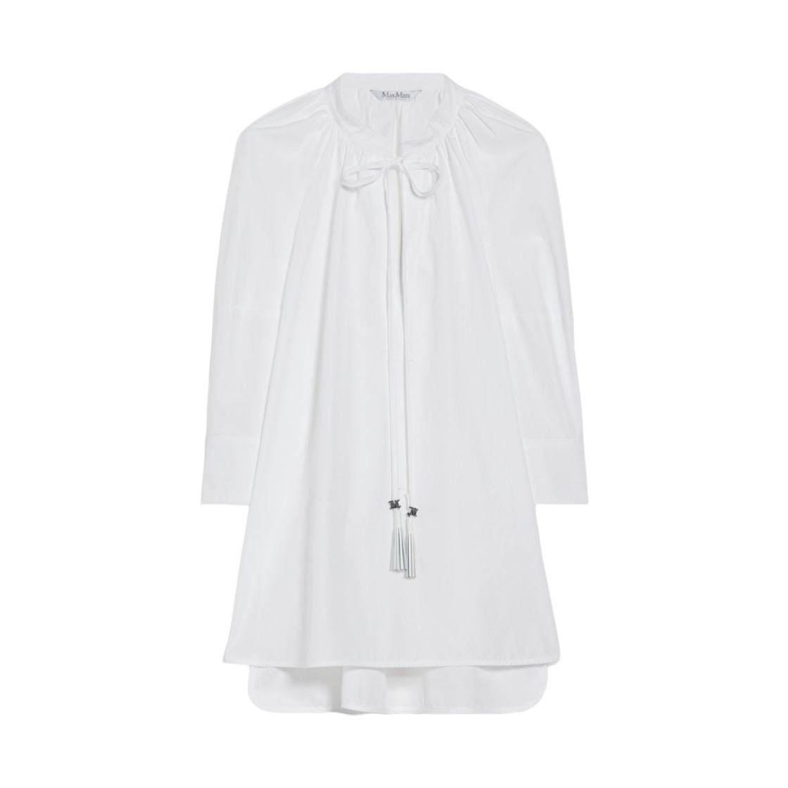 1111044206001 (W) Max Mara Cotton Shirt with Balloon Sleeves Optical White