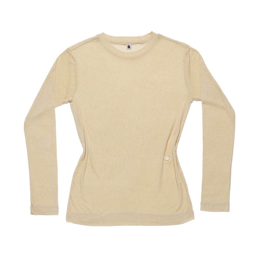 LLL90C-LTS-VLBG008F LLL Design Studio Wool Ribbed-Jersey Long-Sleeved Tee Vanilla Beige