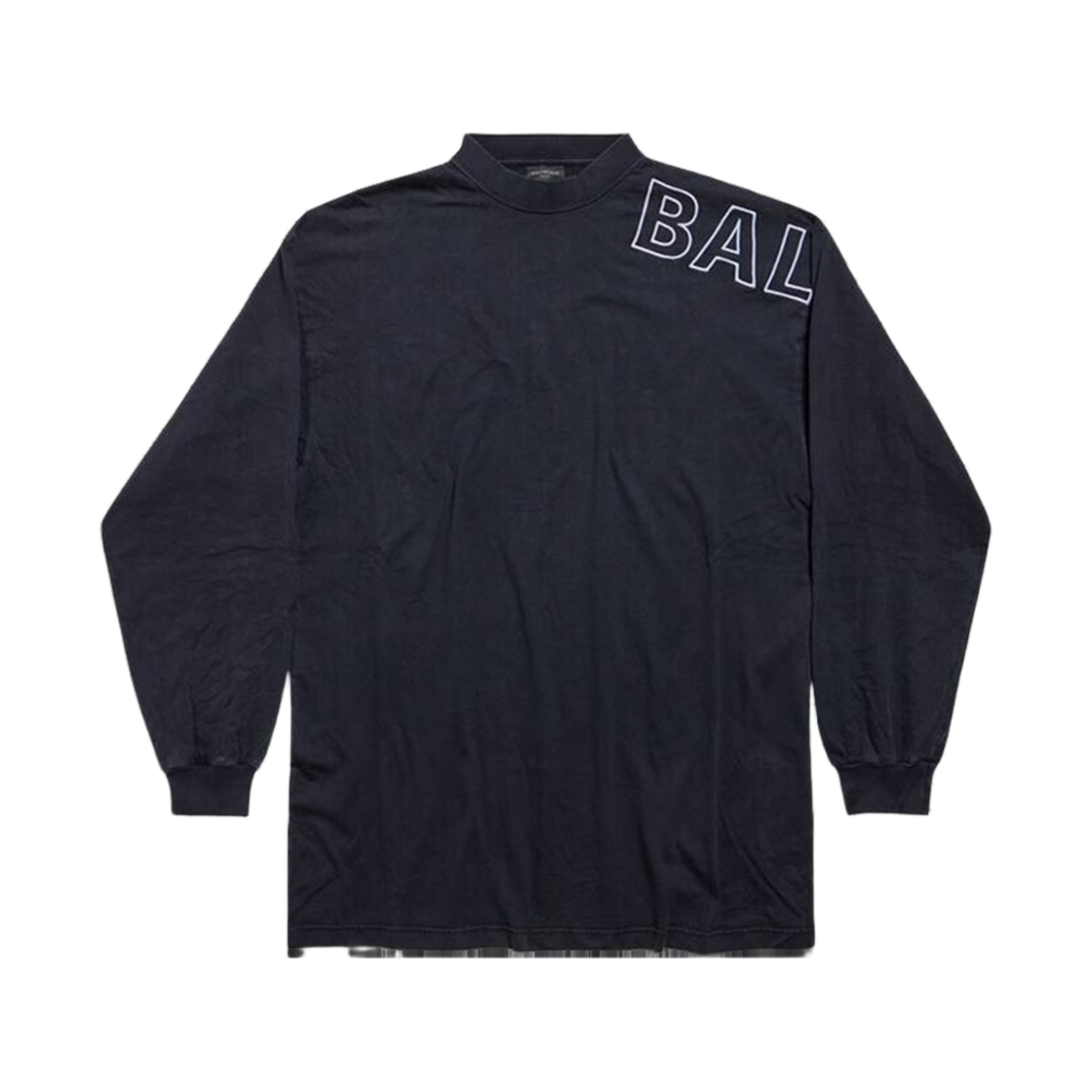 발렌시아가 아웃라인 롱슬리브 티셔츠 오버사이즈 블랙 페이디드(Balenciaga Outline Long Sleeve T-Shirt Oversized Black Faded) - 1