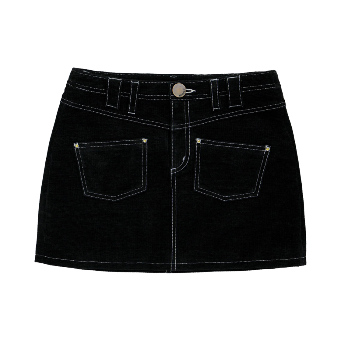 P0000BTB NAVIVERSE Stone Corduroy Skirt Black