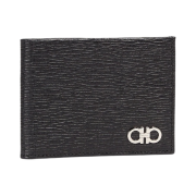 Ferragamo Gancini Wallet Black Fjord Blue