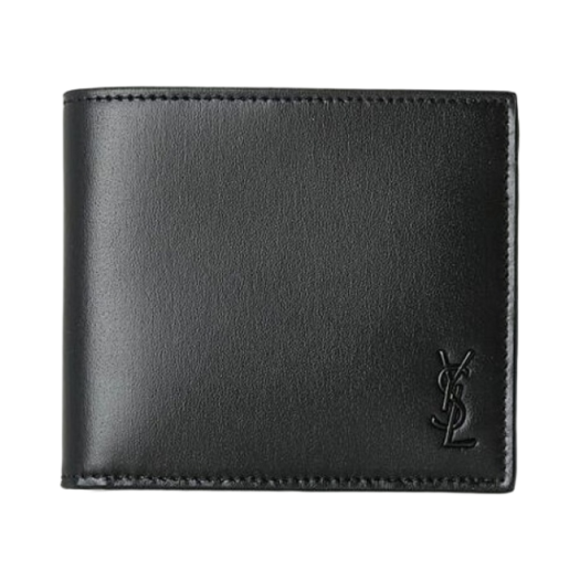 Saint Laurent Tiny Cassandre East/West Wallet In Matte Leather Black