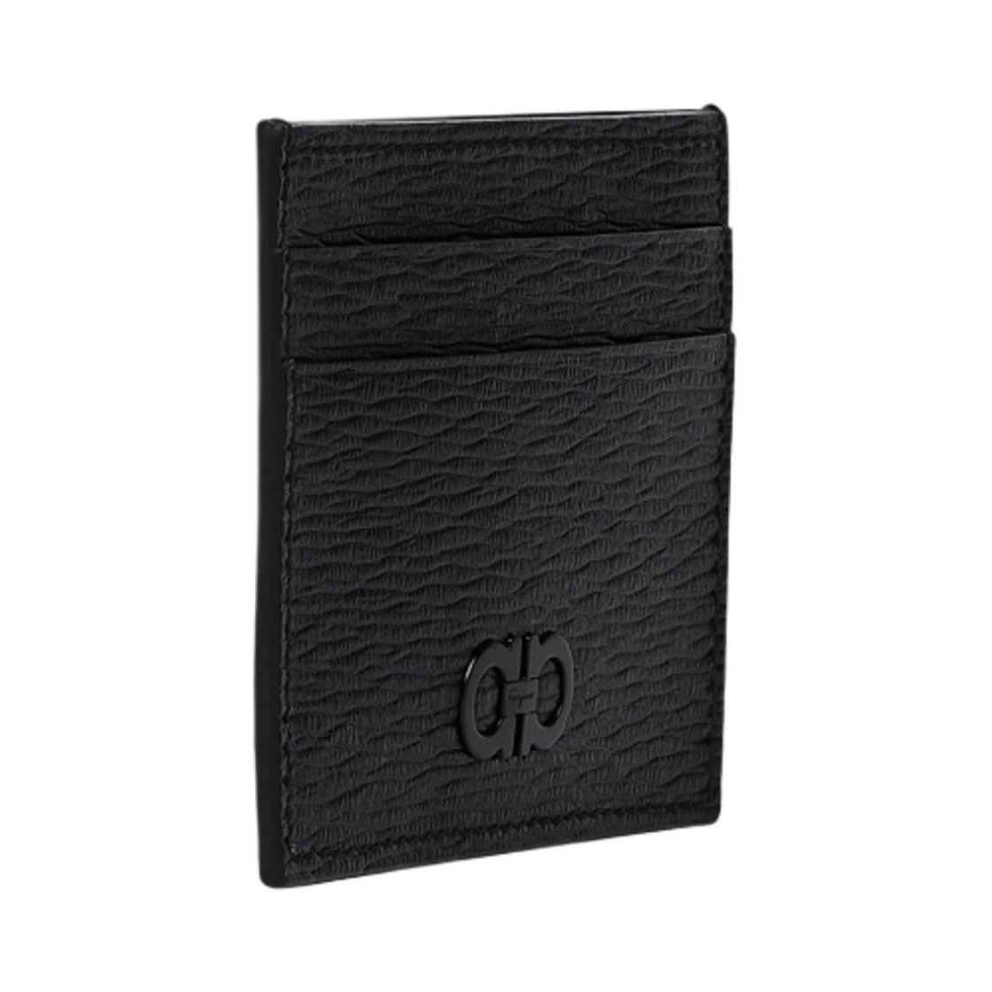 페라가모 간치니 크레딧 카드 홀더 블랙 페라가모 레드(Ferragamo Gancini Credit Card Holder Black Ferragamo Red) - 2