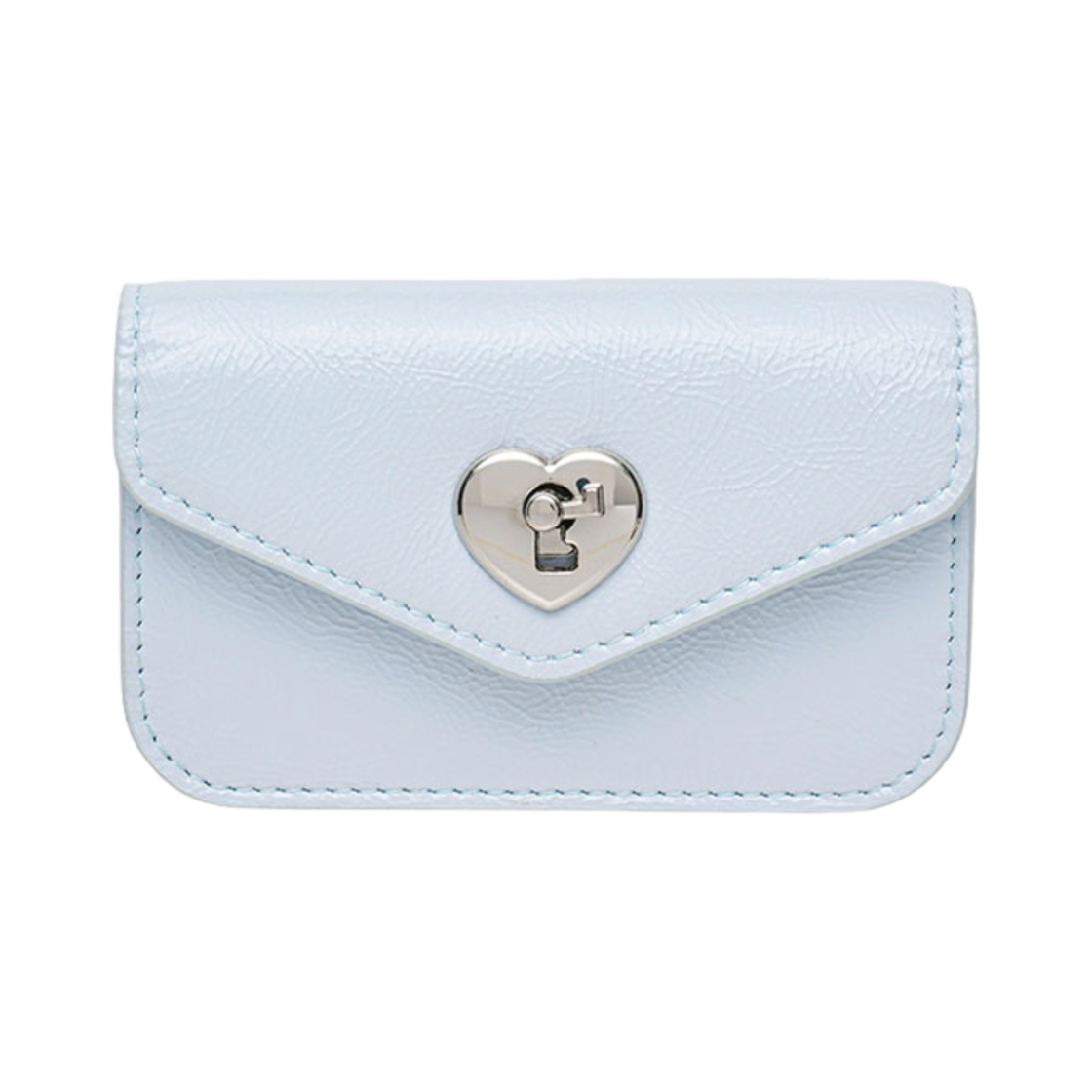 L08A6170463 Lemasque Heart Lock Compact Card Wallet Skyblue