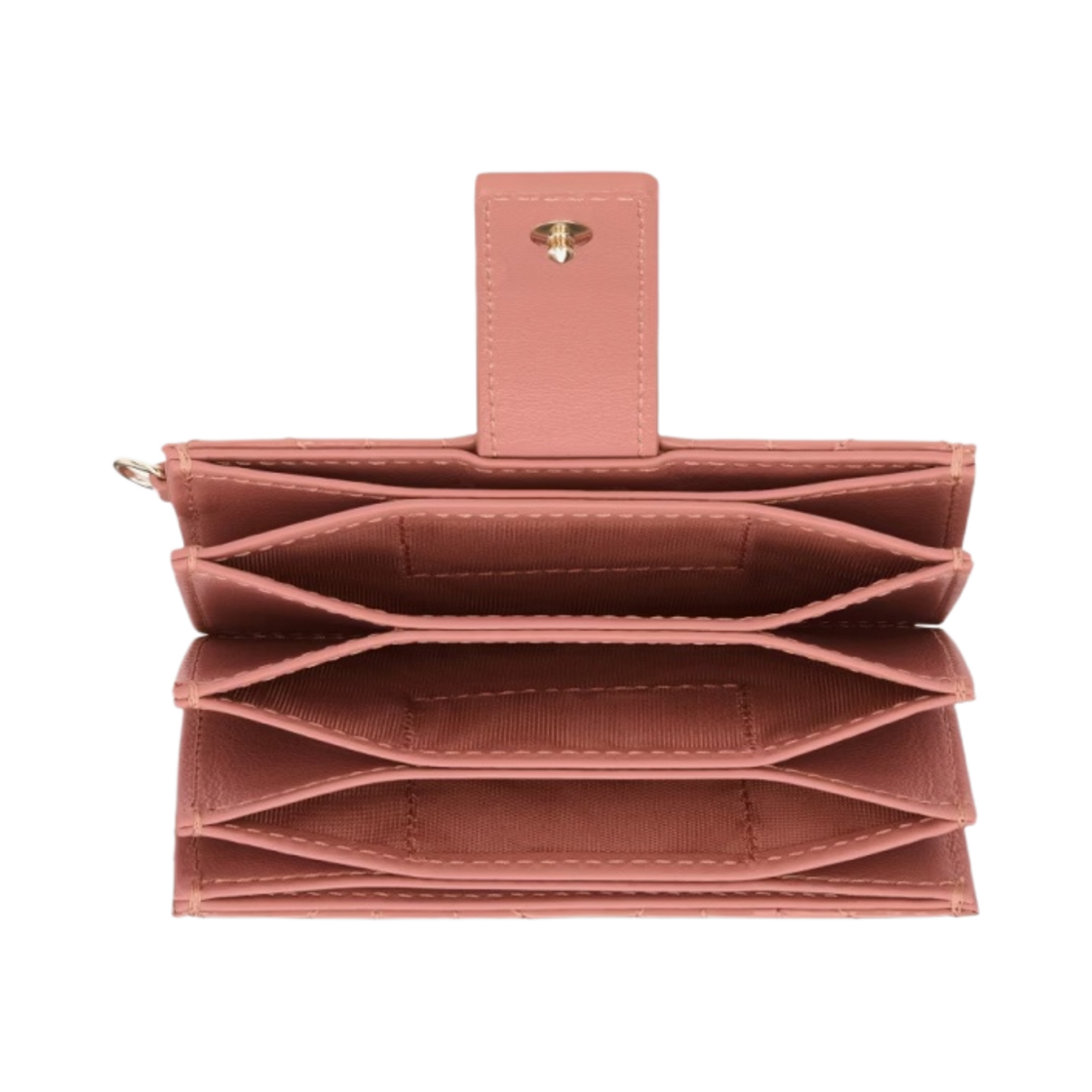 디올 레이디 5-포켓 카드 홀더 페이턴트 까나쥬 카프스킨 이터리얼 핑크(Dior Lady 5-Gusset Card Holder Patent Cannage Calfskin Ethereal Pink) - 4