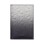 Dior Vertical Bi-Fold Card Holder Gradient Dior Gravity Leather Gray Black
