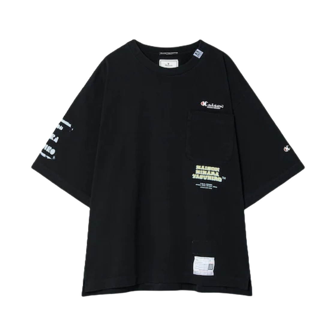 메종 미하라 야스히로 x 챔피온 프린티드 티셔츠 블랙(Maison Mihara Yasuhiro x Champion Printed T-Shirt Black)