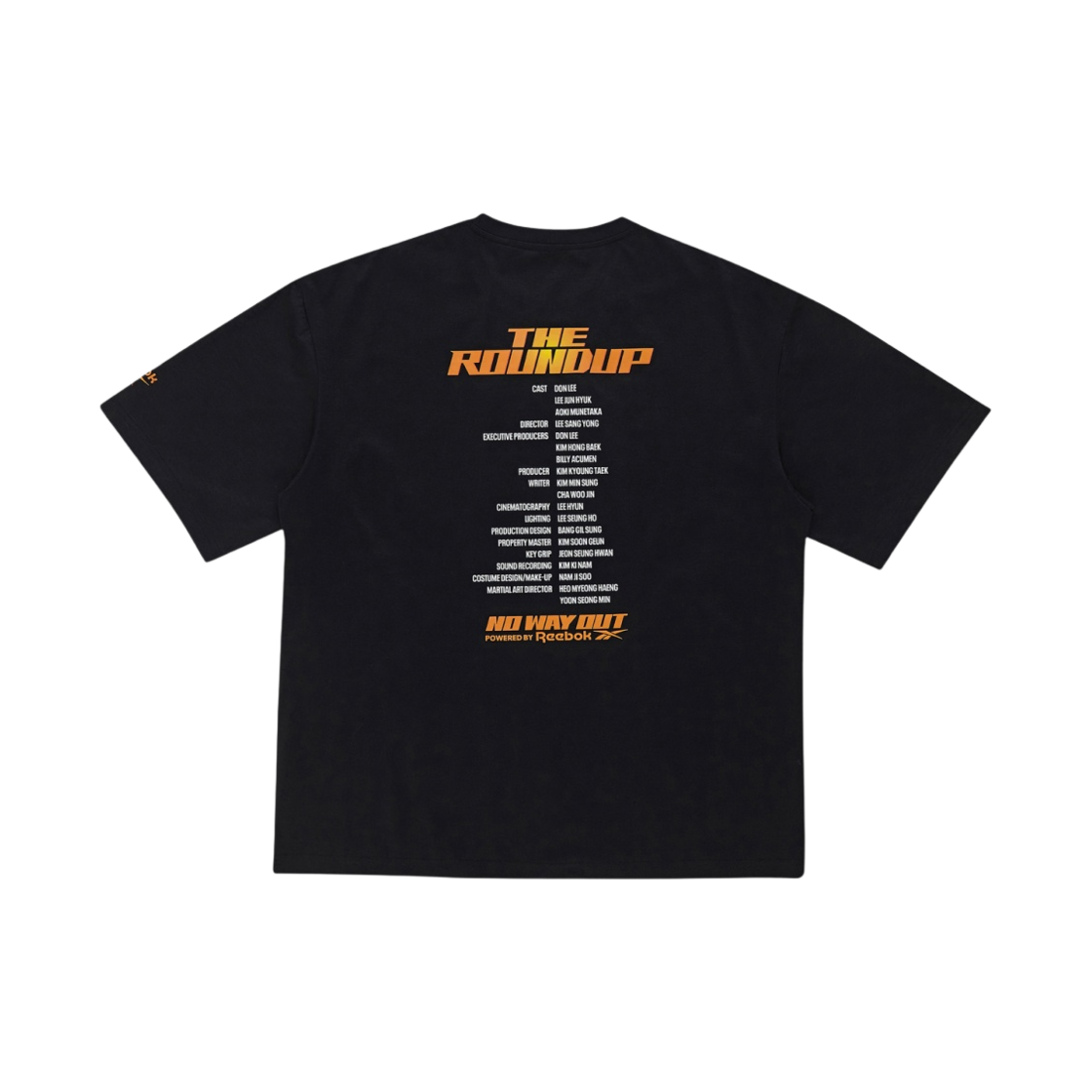 리복 범죄도시3 엔딩 크레딧 티셔츠 블랙(Reebok The Roundup: No Way Out Ending Credit T-Shirt Black)