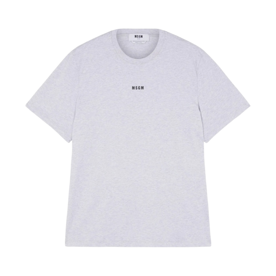 엠에스지엠 마이크로 로고 라운드넥 코튼 티셔츠 그레이(MSGM Round Neck Cotton T-Shirt with Micro Logo Grey) - 1