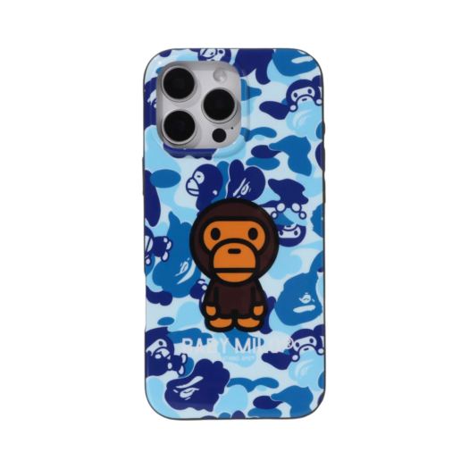 0ZXECM004821O BAPE ABC Milo Camo iPhone 16 Pro Max Case Blue