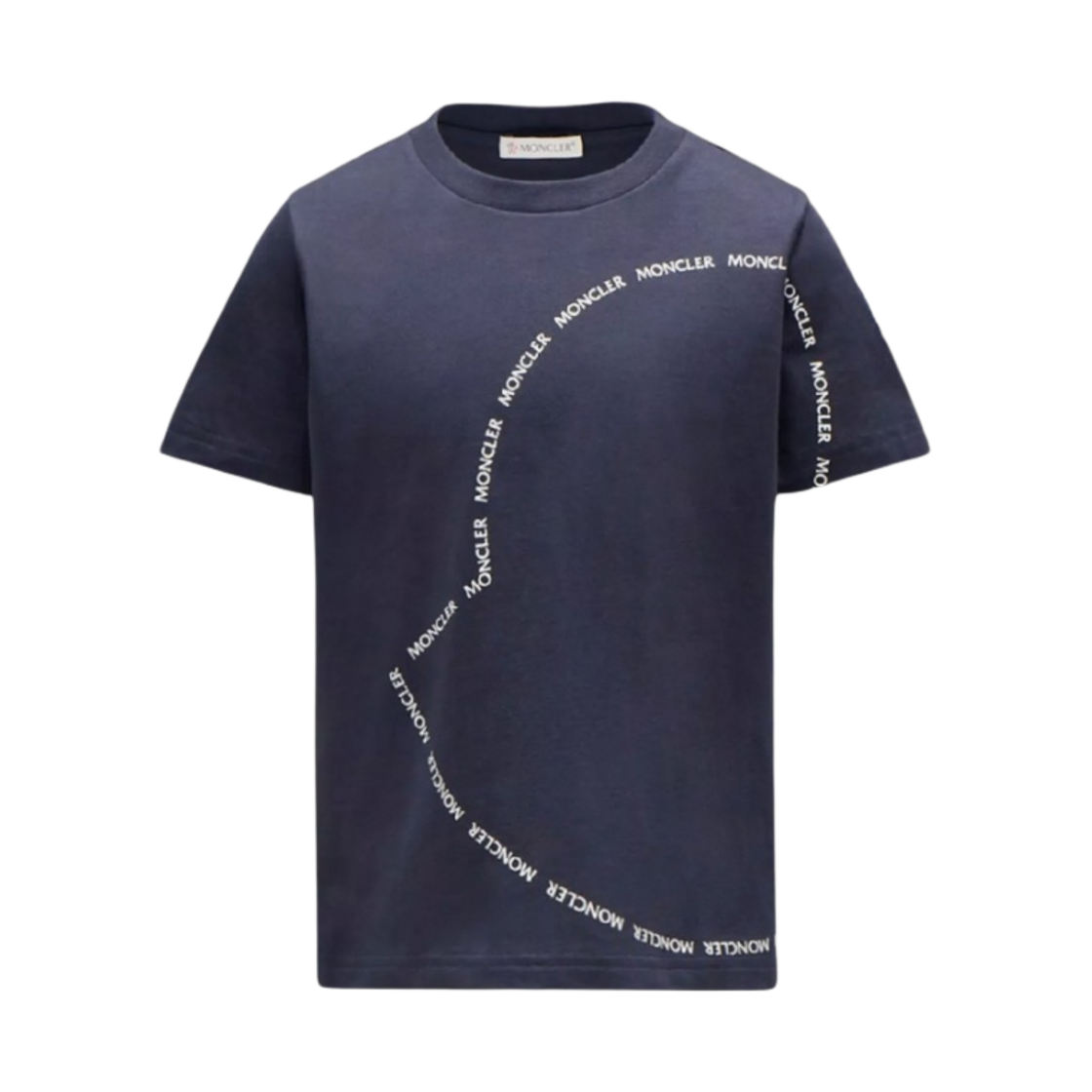 (키즈) 몽클레르 로고 아웃라인 티셔츠 나이트 블루 - 22SS((Kids) Moncler Logo Outline T-Shirt Night Blue - 22SS) - 1