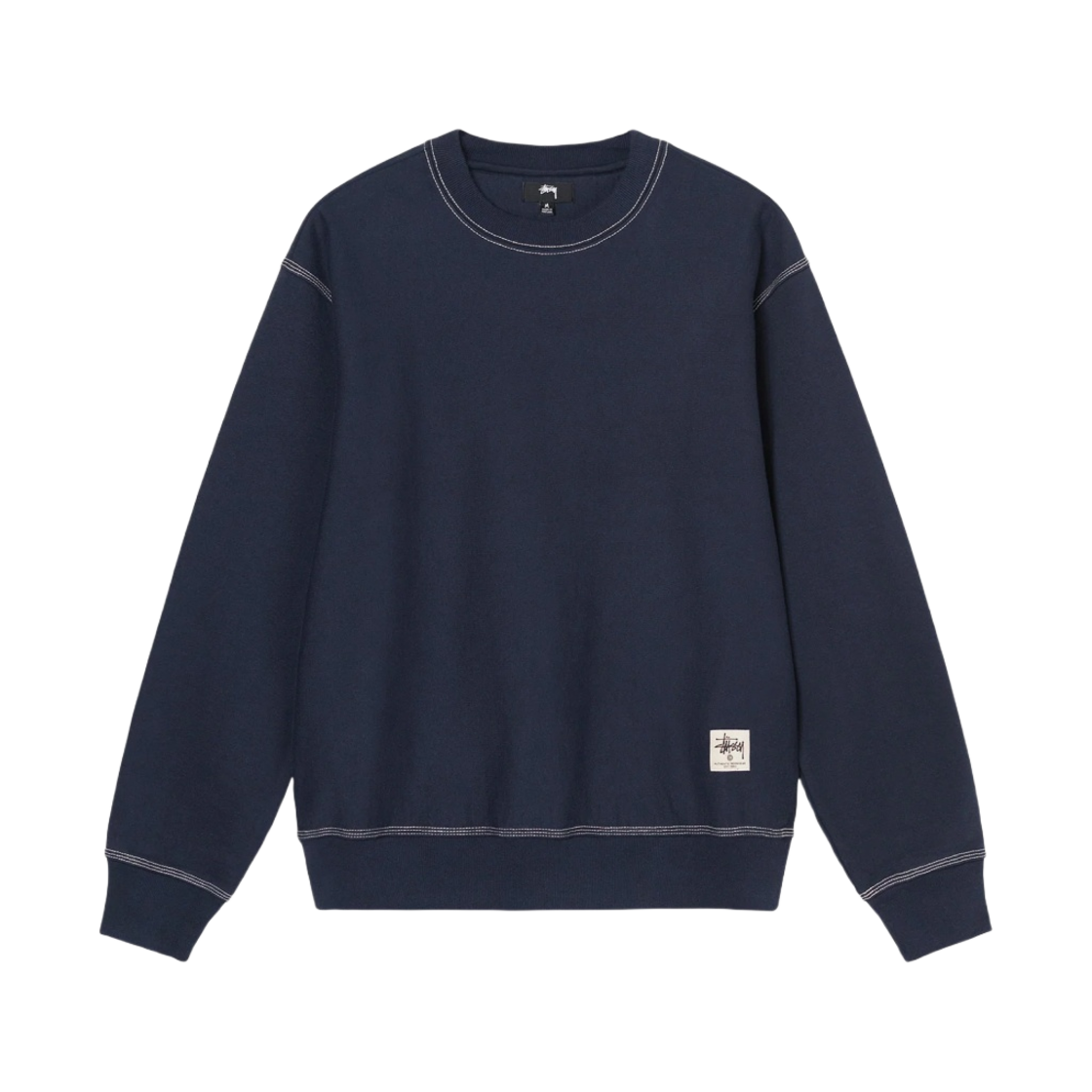 스투시 콘트라스트 스티치 라벨 크루넥 네이비(Stussy Contrast Stitch Label Crew Navy) - 1