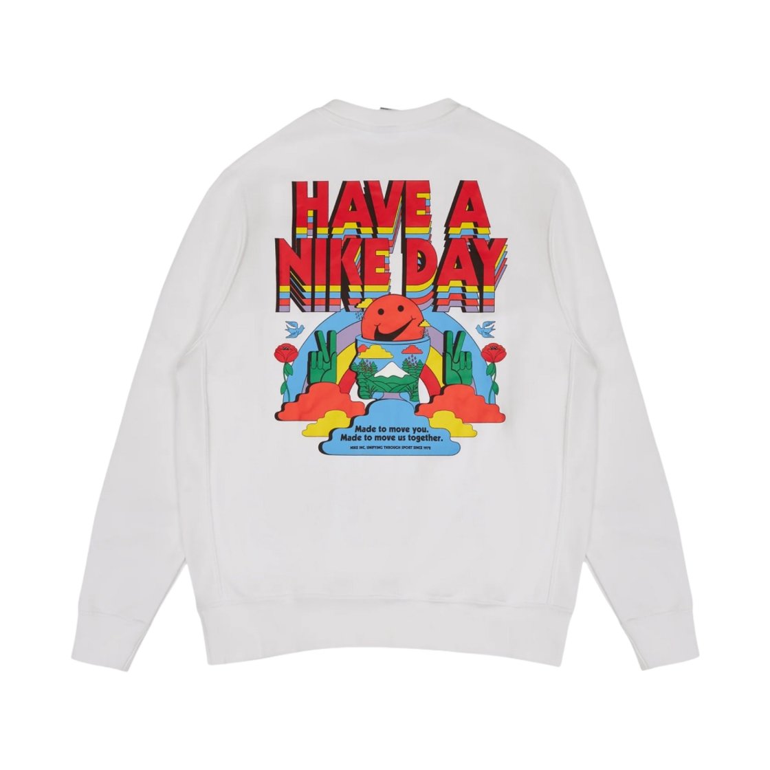 나이키 NSW 해브 어 나이키 데이 플리스 크루 화이트 - 아시아(Nike NSW Have A Nike Day Fleece Crew White - Asia)