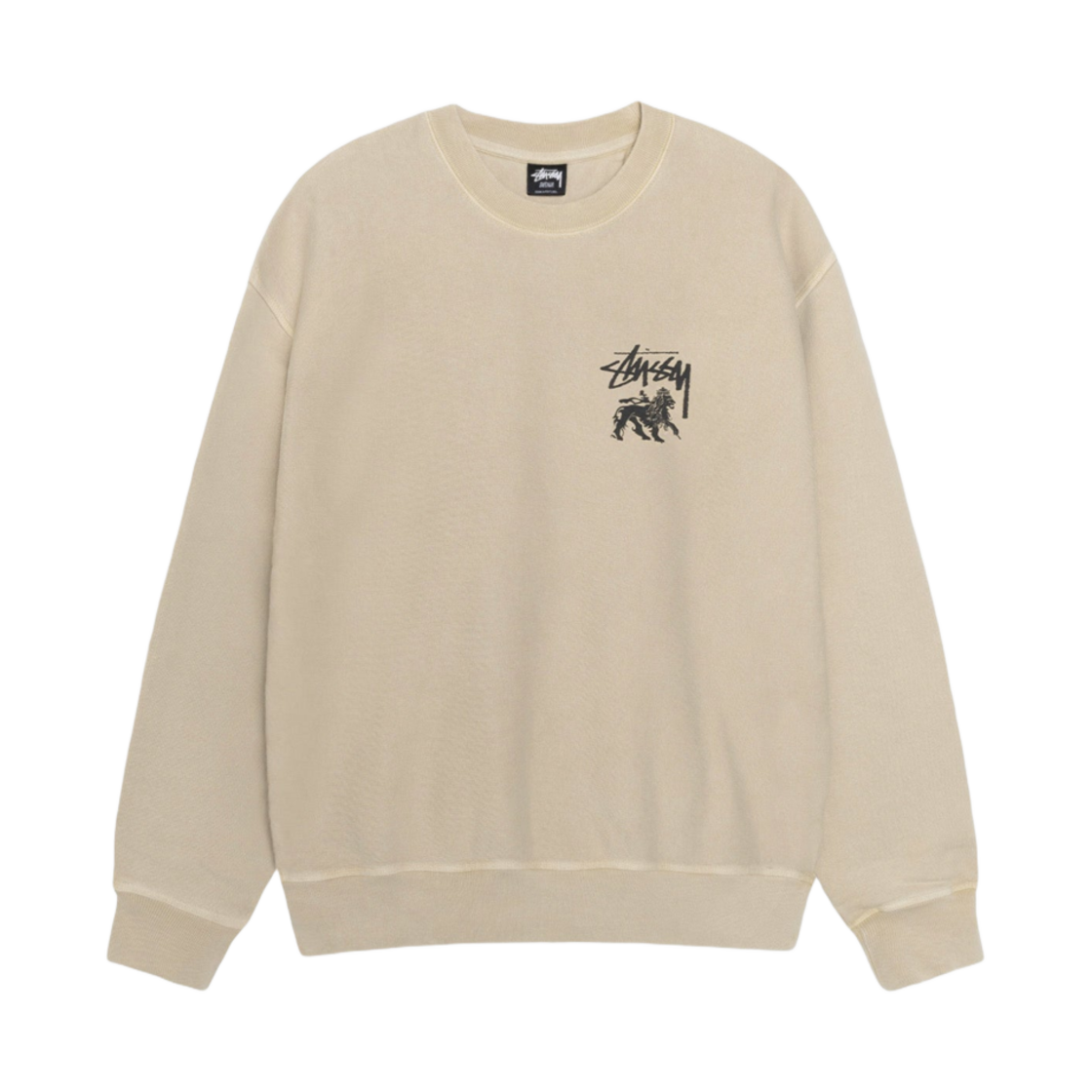 스투시 라스타 라이언 피그먼트 다이드 크루 네이비 | Stussy