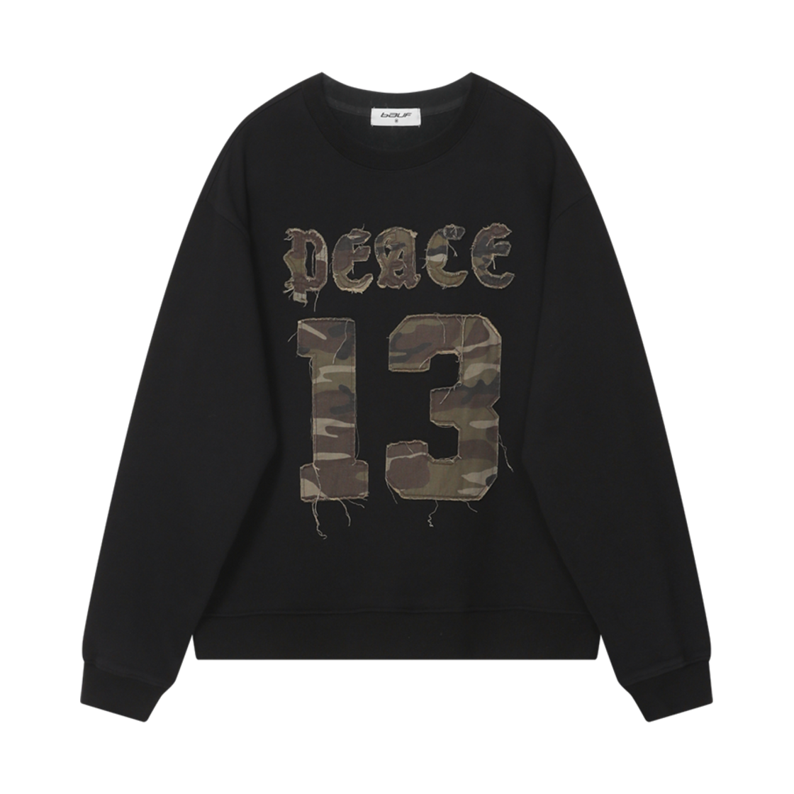 BT24FW-UBLK2 BAUF Peace Numbering Sweatshirt Black