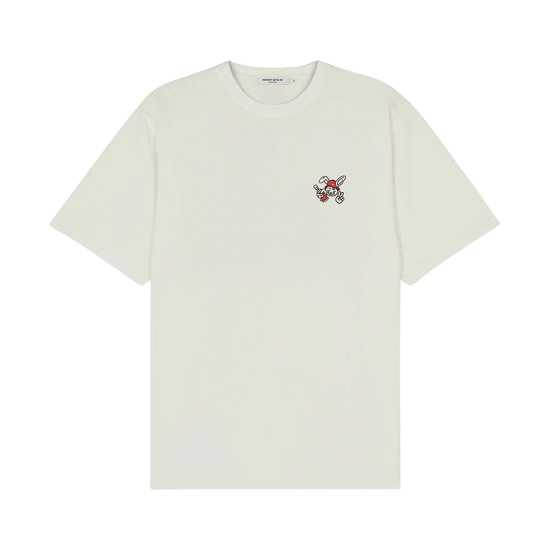 메종 키츠네 래빗 그래피티 이지 티셔츠 화이트(Maison Kitsune Rabbit Graffiti Easy T-Shirt White) - 1