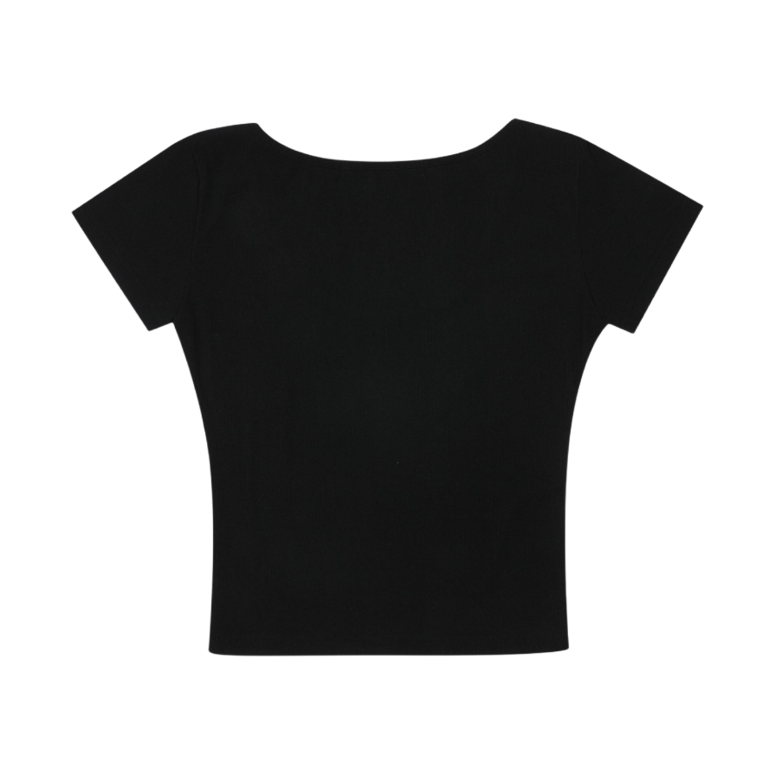 (W) 보헤미안 서울 베이직 하프 립 티셔츠 블랙((W) Bohemian Seoul Basic Half Ribbed T-Shirts Black) - 2