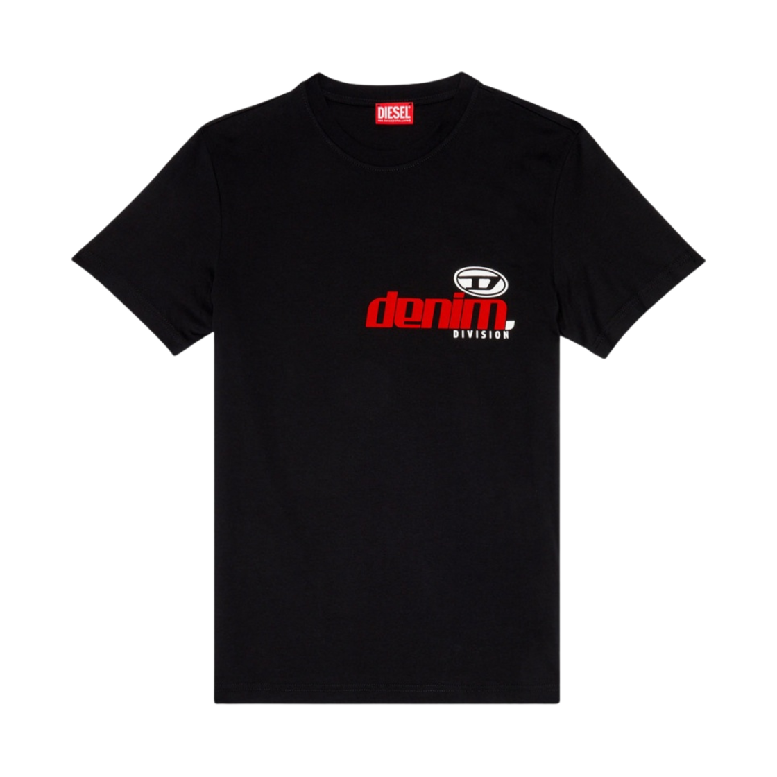 디젤 T-디에고어-L14 티셔츠 샤이니 플록 프린트 블랙(Diesel T-Diegor-L14 T-Shirt with Shiny Flocked Print Black) - 1