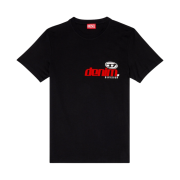 Diesel T-Diegor-L14 T-Shirt with Shiny Flocked Print Black